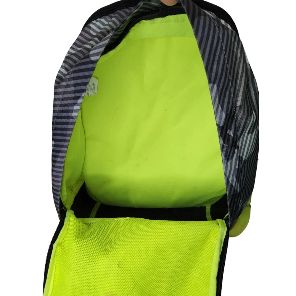 Nike Backpack Cheyenne Dark Grey Black Matte Silver Neon Yellow Trim Kids READ